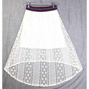 Xhilaration Women's‎ Asymmetrical Striped Skirt White Size S Small Casual Boho